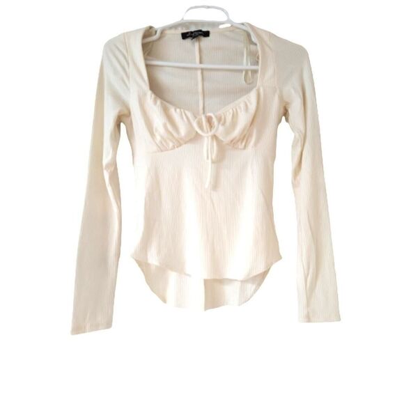 Mixed threads Los Angeles long sleeve beige Crop top M - Picture 1 of 4